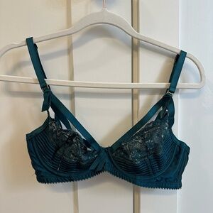 Dita Von Teese Teal Lace Bra